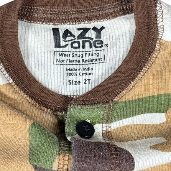 Lazy One Buck Naked Camo Deer Flapjack Long Johns Pajamas Toddler 2T Alaska PJs - Picture 4 of 8